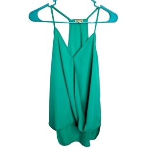 LILY White Teal Summer Top Size Small